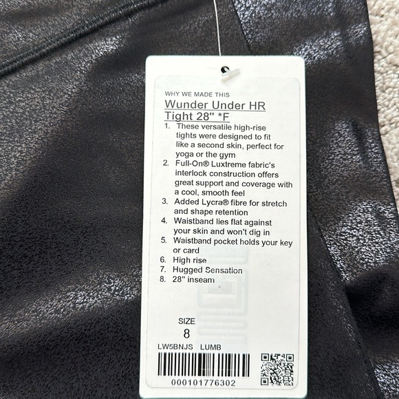 Lululemon Wunder Under HR Tight 28” Shine - size 8 - Foil Black - Picture 4 of 4